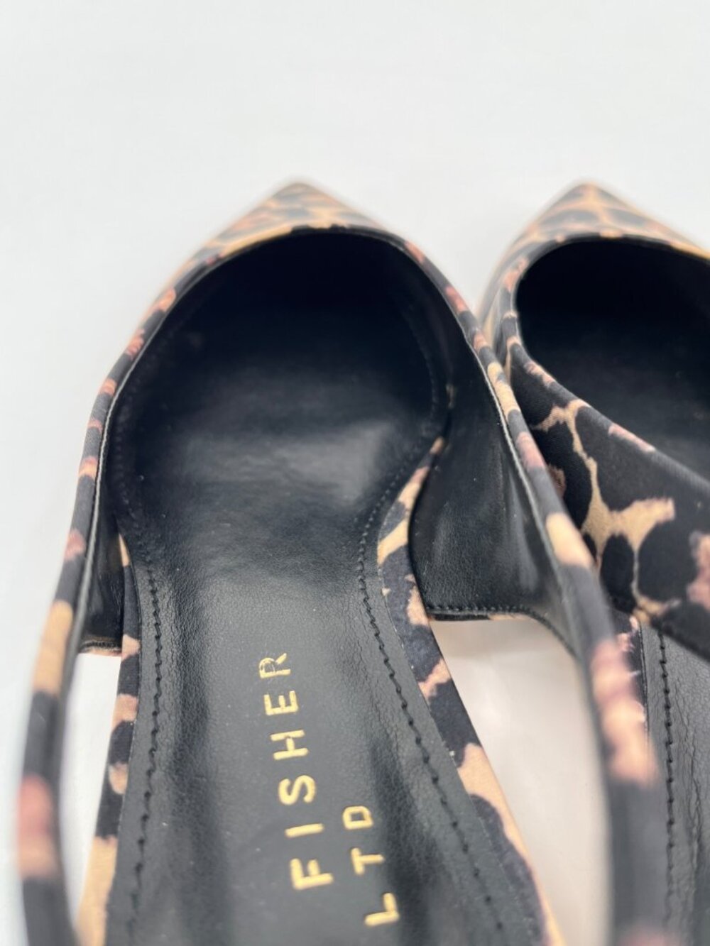 Marc Fisher Posey Slingback Pumps Leopard Size 7 Elastic Strap Kitten Heel - Picture 11 of 15
